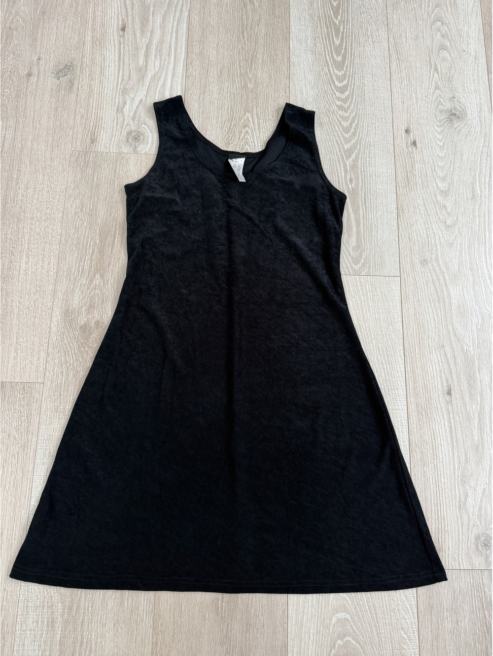 Y2k Vintage Black Sleeveless Polyester Dress Medium